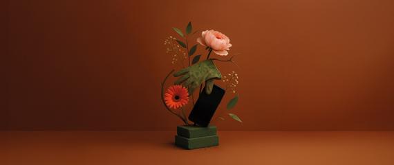 vaso di fiori su sfondo arancione | Crédit Agricole vaso di fiori su sfondo arancione | Crédit Agricole